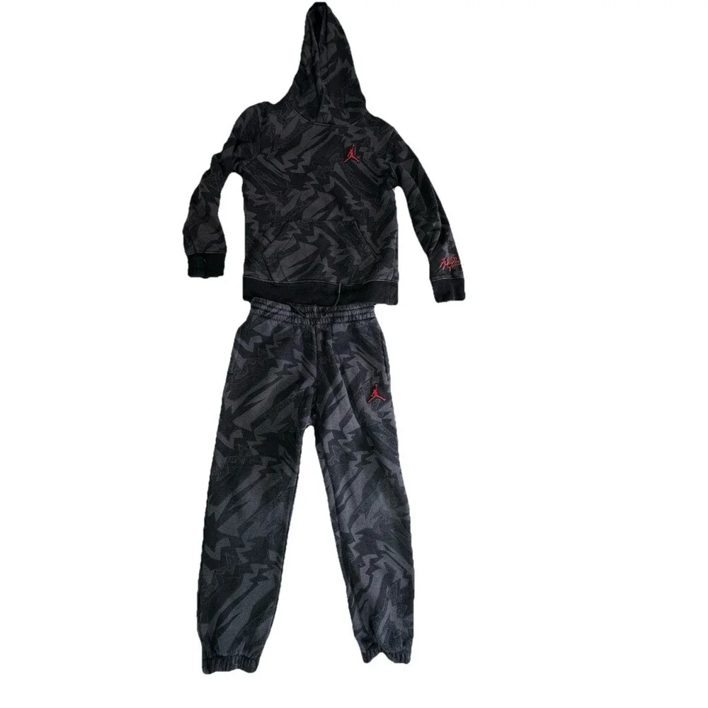 Nike Air Jordan Youth 2pc Set Boy's Hoodie PANTS Tracksuit Multicolor Size 7 New